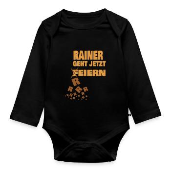 rainer - Baby Bio-Langarm-Body - Schwarz - Vorne
