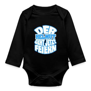 Geschenk für Helmut - Baby Bio-Langarm-Body - Schwarz - Vorne