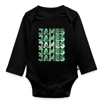 Cadeau pour James - Body Bébé bio manches longues - noir - Devant