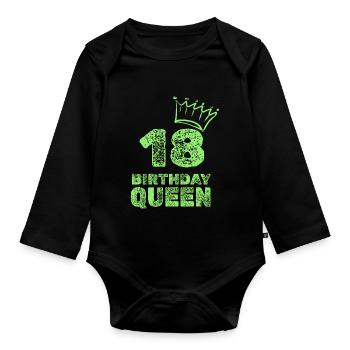 Anniversaire 18 - Body Bébé bio manches longues - noir - Devant