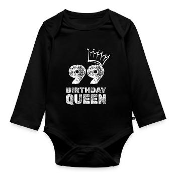 Year 99 - Organic Longsleeve Baby Bodysuit - black - Front