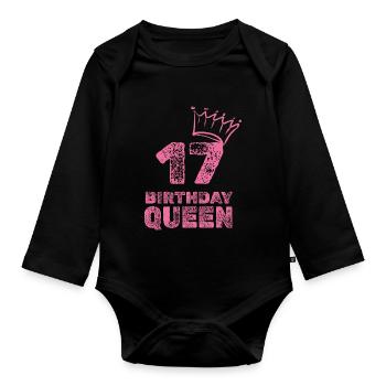 Geburtstag 17 - Baby Bio-Langarm-Body - Schwarz - Vorne