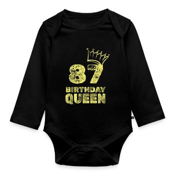 87 - Organic Longsleeve Baby Bodysuit - black - Front