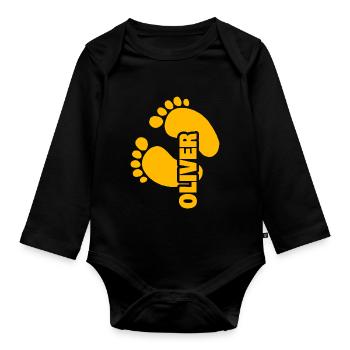 Oliver - Organic Longsleeve Baby Bodysuit - black - Front