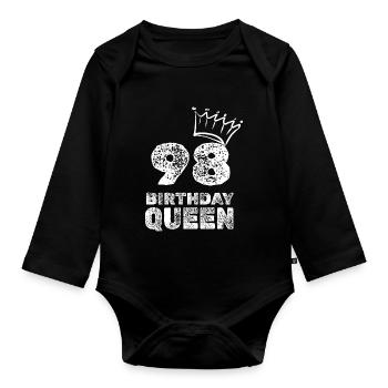 Geburtstag 98 - Baby Bio-Langarm-Body - Schwarz - Vorne
