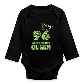 96 - Organic Longsleeve Baby Bodysuit - black - Front