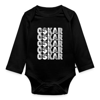 Oskar - Baby Bio-Langarm-Body - Schwarz - Vorne