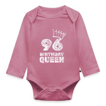 Birthday 96 - Organic Longsleeve Baby Bodysuit - mauve - Front