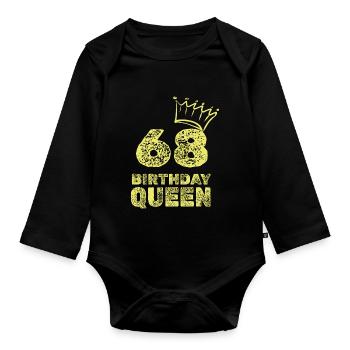 68 - Organic Longsleeve Baby Bodysuit - black - Front