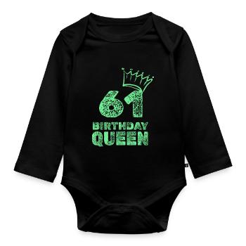 Birthday 61st - Organic Longsleeve Baby Bodysuit - black - Front
