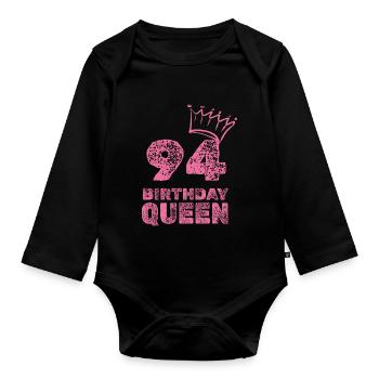 Birthday 94 - Organic Longsleeve Baby Bodysuit - black - Front