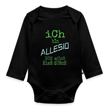 Cadeau pour Allesio - Body Bébé bio manches longues - noir - Devant