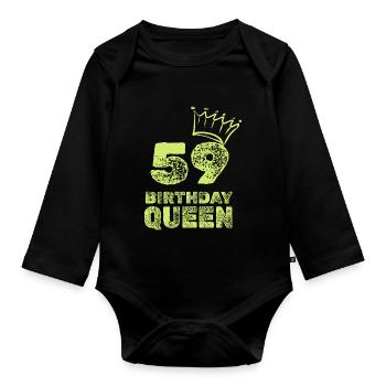 Age 59 - Organic Longsleeve Baby Bodysuit - black - Front
