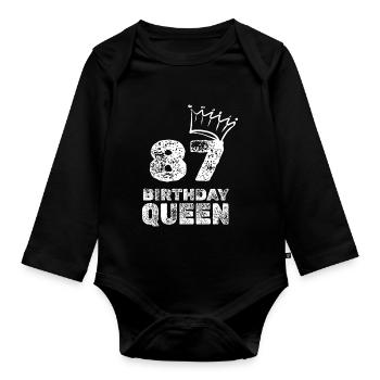 87 - Organic Longsleeve Baby Bodysuit - black - Front