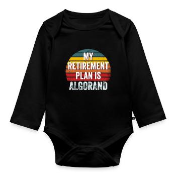Mon plan de retraite est Algorand - Algorand Crypto - Body Bébé bio manches longues - noir - Devant