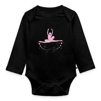 Ballet dancing - Organic Longsleeve Baby Bodysuit - black - Front