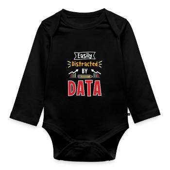 Easily Distracted By Data Pour les analystes de données - Body Bébé bio manches longues - noir - Devant