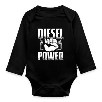 Humor Diesel Design Quote Diesel Power - Organic Longsleeve Baby Bodysuit - black - Front