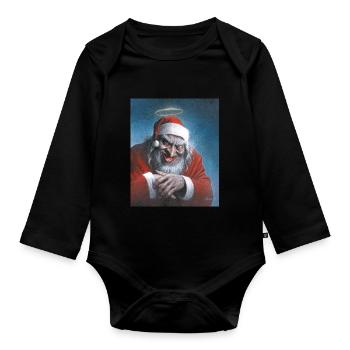 Weihnachtsmann Santa Claus by Sebastian Krüger - Baby Bio-Langarm-Body - Schwarz - Vorne