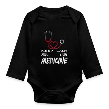 Medizin studieren Medizin Student Medizin Studium - Baby Bio-Langarm-Body - Schwarz - Vorne
