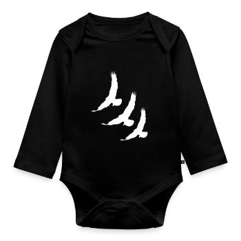 Oiseau oiseau cadeau - Body Bébé bio manches longues - noir - Devant
