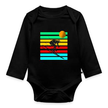 ski Ski Skispringen Skispringen Ski - Body Bébé bio manches longues - noir - Devant