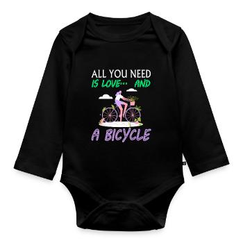 Radfahrerin Spruch Radsport Radrennen Geschenkidee - Baby Bio-Langarm-Body - Schwarz - Vorne