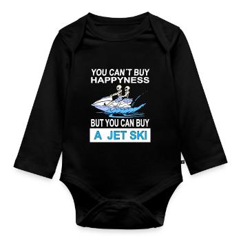 Jet ski Sports nautiques Bateau à moteur Idée cadeau - Body Bébé bio manches longues - noir - Devant