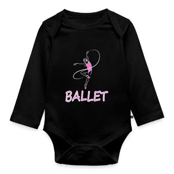 Ballet dancing Ballet dancer Ballet dancer gift - Organic Longsleeve Baby Bodysuit - black - Front