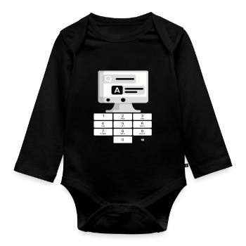 computerfreak Informatik Gamer Konsole Geschenk - Baby Bio-Langarm-Body - Schwarz - Vorne