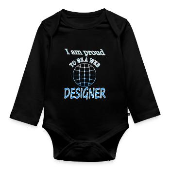Web-designer Software Internet Website Gift Idea - Organic Longsleeve Baby Bodysuit - black - Front