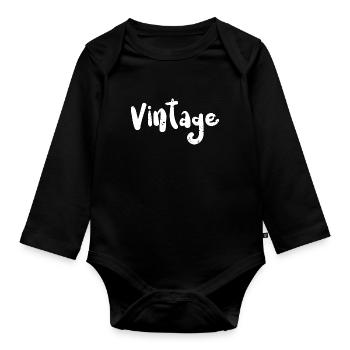 Vintage - Roller Skating - Baby Bio-Langarm-Body - Schwarz - Vorne