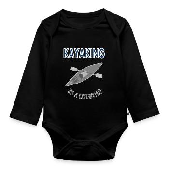 Le kayak est un poison de style de vie pour le rafting et l’aviron - Body Bébé bio manches longues - noir - Devant
