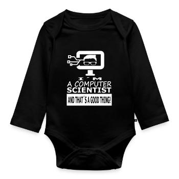 Ich bin Informatiker Informatik Computer Geschenk - Baby Bio-Langarm-Body - Schwarz - Vorne