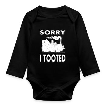 Train Driver Sayings Locomotive Train Driver Gift - Organic Longsleeve Baby Bodysuit - black - Front