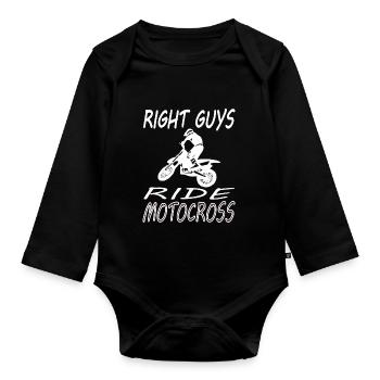 Motocross fahren Kaskade Stunt Motorrad Geschenk - Baby Bio-Langarm-Body - Schwarz - Vorne
