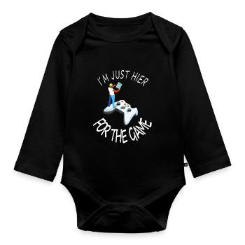 Gamer Game Computer Game PC Games Gift Idea - Organic Longsleeve Baby Bodysuit - black - Front
