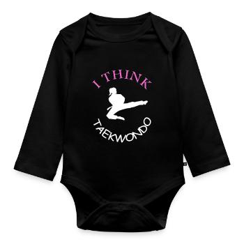 Taekwondo Pratique Arts Martiaux Taekwondo Cadeau - Body Bébé bio manches longues - noir - Devant
