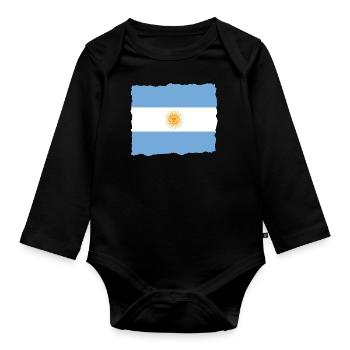 Argentina Flag South America Argentine Flag - Organic Longsleeve Baby Bodysuit - black - Front