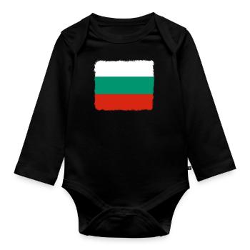 Drapeau bulgare Drapeau bulgare Sables d’or - Body Bébé bio manches longues - noir - Devant