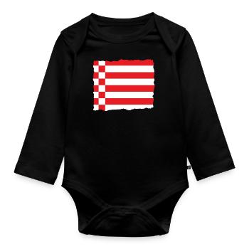 Drapeau de Brême Drapeau de Brême - Body Bébé bio manches longues - noir - Devant