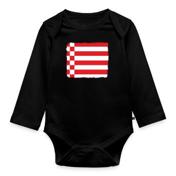 Bremen Flag Bremen Flag - Organic Longsleeve Baby Bodysuit - black - Front
