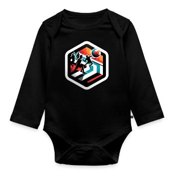 Gaga Ball Dodgeball Hexagon Pit Sport Team Game - Organic Longsleeve Baby Bodysuit - black - Front