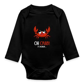 Oh Crab! Office staff gift - Organic Longsleeve Baby Bodysuit - black - Front