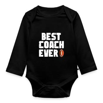 Best Coach of All Time Football Coach Gift - Organic Longsleeve Baby Bodysuit - black - Front