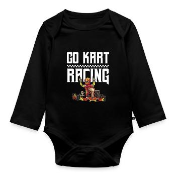 GO Kart Racing. Cadeau pour les amateurs de sport - Body Bébé bio manches longues - noir - Devant