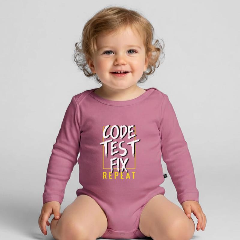 Code-Test-Fix. Computertechniker Gift Baby Bio-Langarm-Body