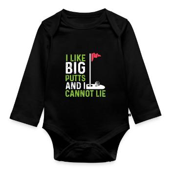 Wie große Putts Hobbyist Gift - Baby Bio-Langarm-Body - Schwarz - Vorne
