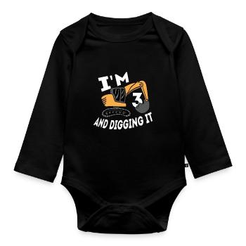 There are meat shops digging specialties gift - Organic Longsleeve Baby Bodysuit - black - Front