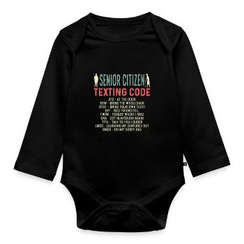 SMS Codes Pensioner Poison - Organic Longsleeve Baby Bodysuit - black - Front